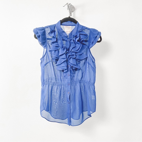 Romeo & Juliet Couture Tops - Romeo & Juliet Couture Spring Winter‎ Holiday Casual Chic Sheer Ruffle Blouse